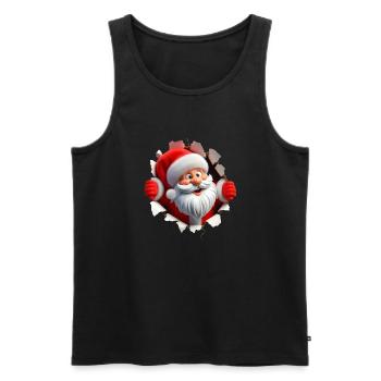 Santa in the hole from the front 3 - Men's Premium Organic Tank Top - black - Front - AI Model Male 178 light (178cm)
