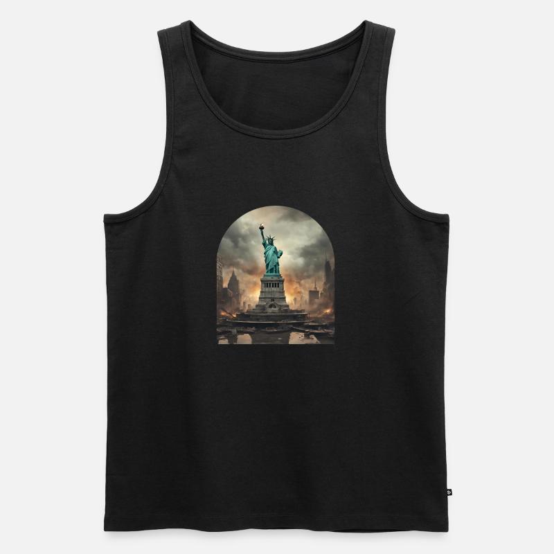 Freiheitsstatue - Männer Premium Bio Tank Top - Schwarz