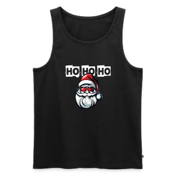 HO HO HO Père Noël Noël Saint-Nicolas - Débardeur bio Premium Homme - noir - Devant - Michal (187cm)