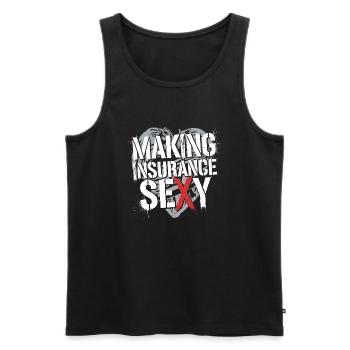 Fresh statement for the insurance world - Men's Premium Organic Tank Top - black - Front - Michal (187cm)