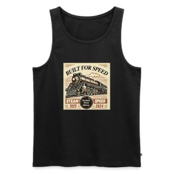 Grandads Steam Railway - Men's Premium Organic Tank Top - black - Front - Michal (187cm)