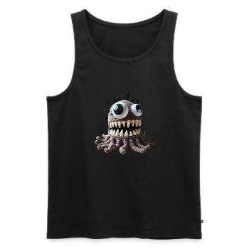 Süße Häkelmonster Krake - Männer Premium Bio Tank Top - Schwarz - Vorne - Michal (187cm)
