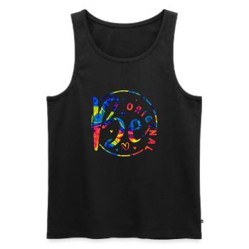Be original vector design symbol retro quote label - Men's Premium Organic Tank Top - black - Front - AI Model Male 178 light (178cm)