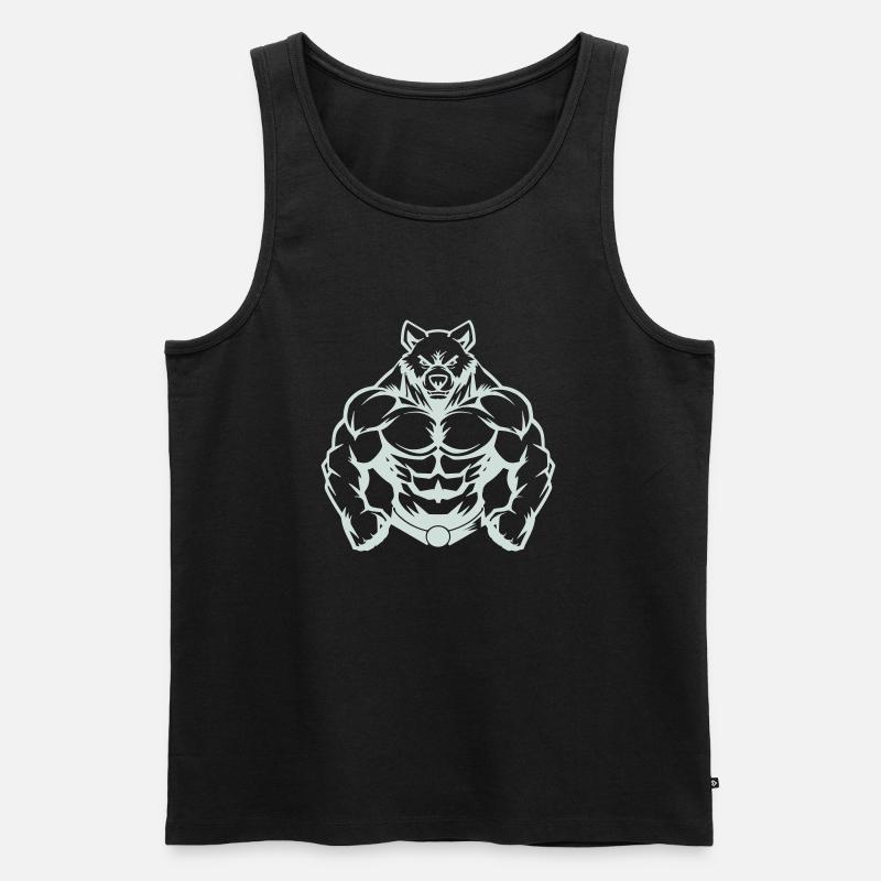bär comic - Männer Premium Bio Tank Top - Schwarz