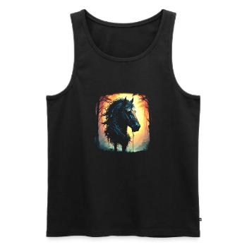 Mystisches Pferd - Männer Premium Bio Tank Top - Schwarz - Vorne - Michal (187cm)