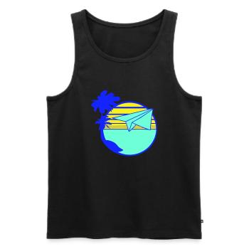 Paper Airplane Airplane Airplane Flying Travel Cool - Men's Premium Organic Tank Top - black - Front - Michal (187cm)