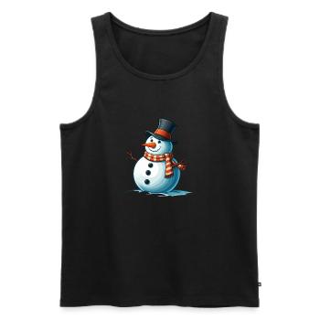 Bonhomme de neige - Débardeur bio Premium Homme - noir - Devant - AI Model Male 178 light (178cm)