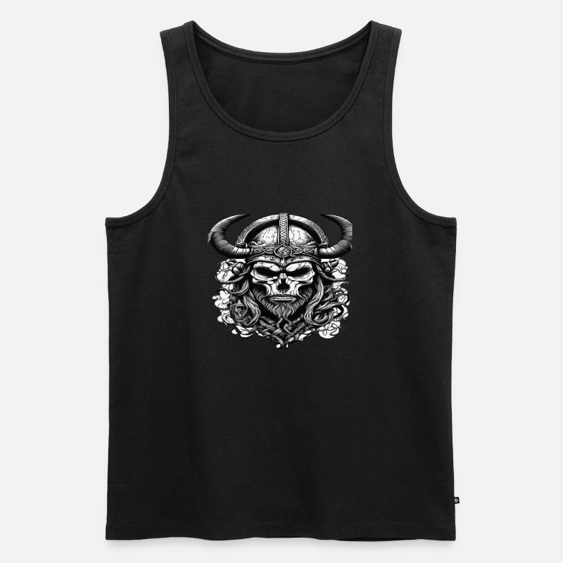 Wikinger Schädel - Männer Premium Bio Tank Top - Schwarz