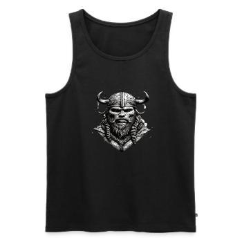 Viking Skull - Men's Premium Organic Tank Top - black - Front - AI Model Male 178 light (178cm)