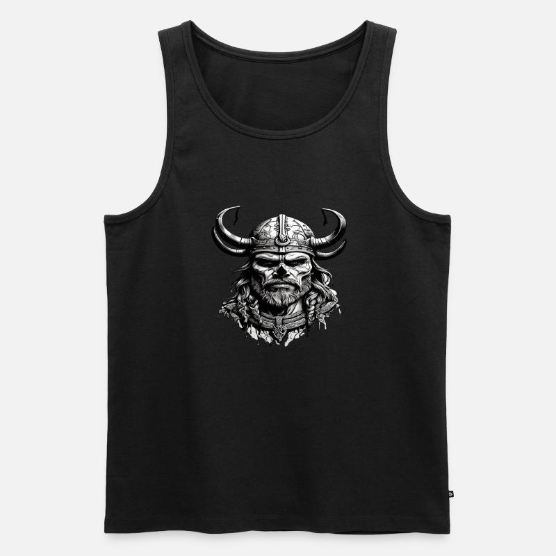 Wikinger Schädel - Männer Premium Bio Tank Top - Schwarz