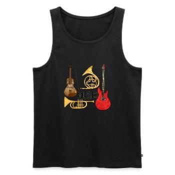 Instruments de musique - Débardeur bio Premium Homme - noir - Devant - AI Model Male 178 light (178cm)
