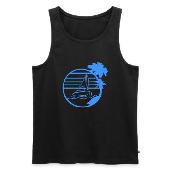 Schiff Sonne Streifen Matrose Kapitän Wasser Boot - Männer Premium Bio Tank Top - Schwarz - Vorne - AI Model Male 178 light (178cm)