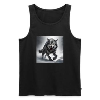 Wolf Animal Vector Nature Illustration Design Wild - Men's Premium Organic Tank Top - black - Front - AI Model Male 178 light (178cm)