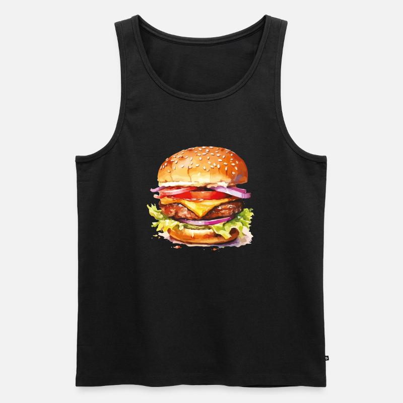 burger cheeseburger - Männer Premium Bio Tank Top - Schwarz