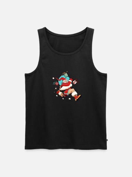 Runner Santa - Men's Premium Organic Tank Top - black