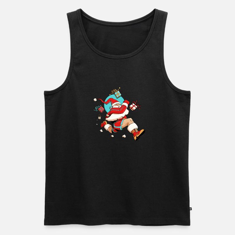 Läufer Weihnachtsmann - Männer Premium Bio Tank Top - Schwarz