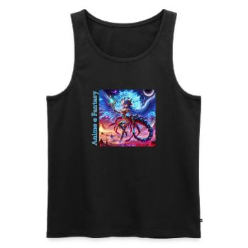 KöniginSkorpion01a - Männer Premium Bio Tank Top - Schwarz - Vorne - AI Model Male 178 light (178cm)