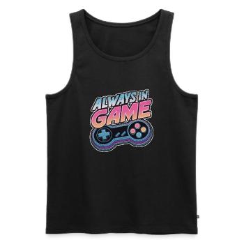 Immer im Spiel - Videospiel - Gamer - Männer Premium Bio Tank Top - Schwarz - Vorne - AI Model Male 178 light (178cm)