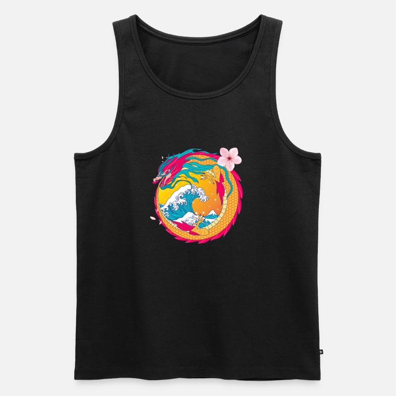 Der Drachentanz - Männer Premium Bio Tank Top - Schwarz