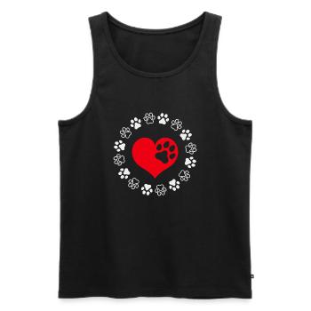 J aime les chiens - Débardeur bio Premium Homme - noir - Devant - Michal (187cm)