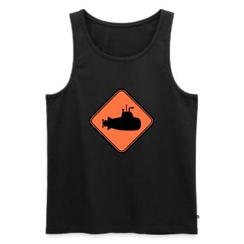 U-Boot Schild Warnung Achtung Gefahr Hinweis Logo - Männer Premium Bio Tank Top - Schwarz - Vorne - AI Model Male 178 light (178cm)