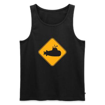 U-Boot Schild Warnung Achtung Gefahr Hinweis Logo - Männer Premium Bio Tank Top - Schwarz - Vorne - AI Model Male 178 light (178cm)