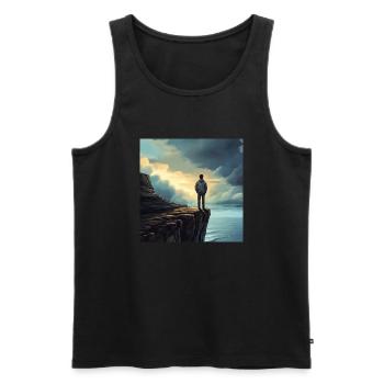 Randonneurs dans la nature - Débardeur bio Premium Homme - noir - Devant - AI Model Male 178 light (178cm)