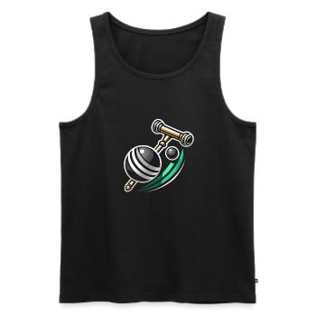 Croquet logo - Men's Premium Organic Tank Top - black - Front - Michal (187cm)
