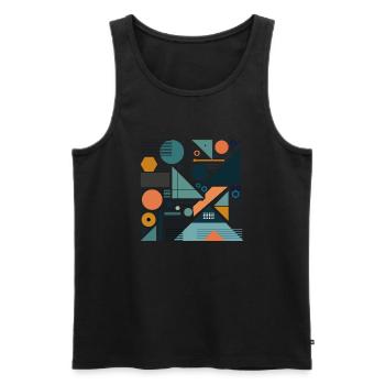 Geometric abstractions - Men's Premium Organic Tank Top - black - Front - AI Model Male 178 light (178cm)