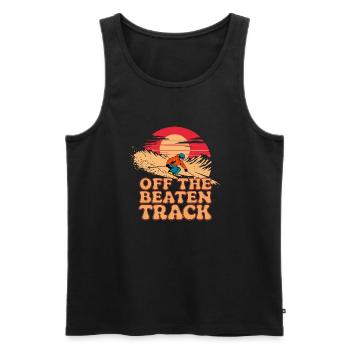 Abseits der ausgetretenen Pfade Skifahrer - Männer Premium Bio Tank Top - Schwarz - Vorne - AI Model Male 178 light (178cm)