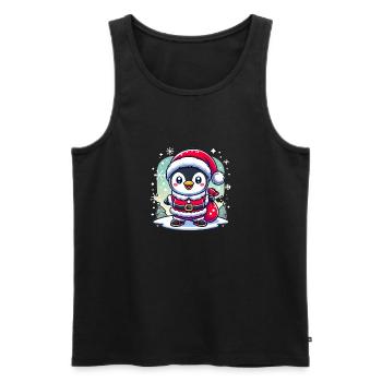 Noël Pingouin Pingouin Noël - Débardeur bio Premium Homme - noir - Devant - Michal (187cm)