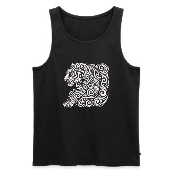 Tigre Tribal - Débardeur bio Premium Homme - noir - Devant - Michal (187cm)