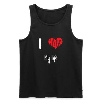Hass Leben Stopp Hass Anti Hass - Männer Premium Bio Tank Top - Schwarz - Vorne - AI Model Male 178 light (178cm)