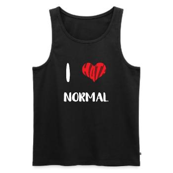 Hass Normal Stopp Hass Anti Hass - Männer Premium Bio Tank Top - Schwarz - Vorne - AI Model Male 178 light (178cm)