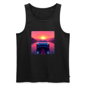 Autoroute électrique - Débardeur bio Premium Homme - noir - Devant - AI Model Male 178 light (178cm)