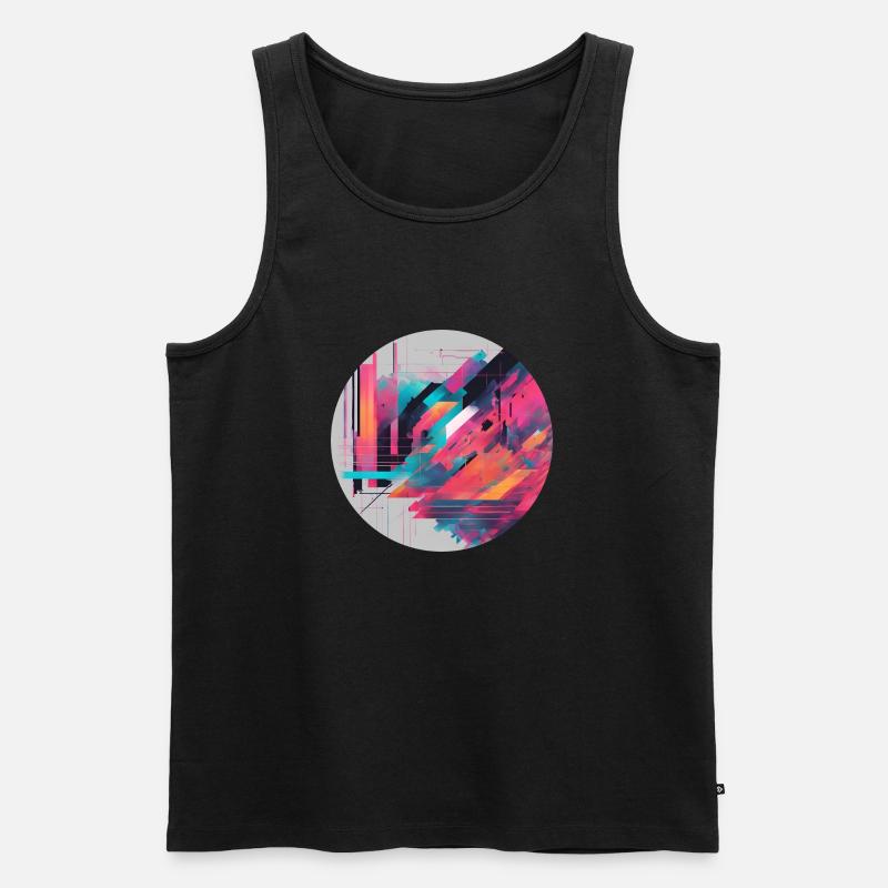 Glitch-Kunst - Männer Premium Bio Tank Top - Schwarz