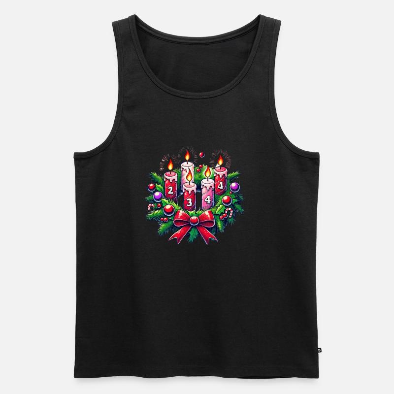 Adventskranz - Männer Premium Bio Tank Top - Schwarz