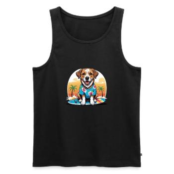 Vacances pour chiens Vacances pour chiens Île d’Hawaï Mer - Débardeur bio Premium Homme - noir - Devant - AI Model Male 178 light (178cm)