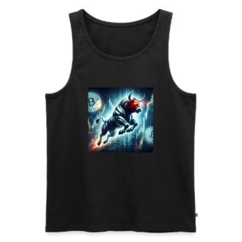 Bitcoin Bullrun Crypto BTC - Men's Premium Organic Tank Top - black - Front - AI Model Male 178 light (178cm)