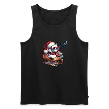 Traîneau de Noël Chat Drôle - Débardeur bio Premium Homme - noir - Devant - Michal (187cm)