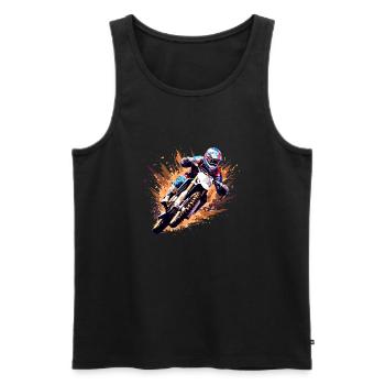 Motocross Racing Fast Speed Competition Abstract - Men's Premium Organic Tank Top - black - Front - Michal (187cm)