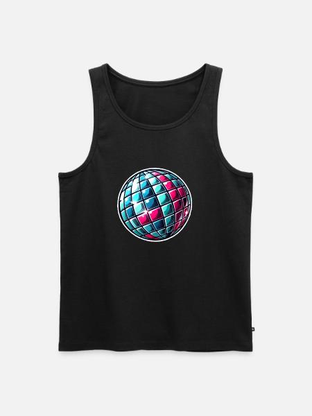 Discokugel - Männer Premium Bio Tank Top - Schwarz