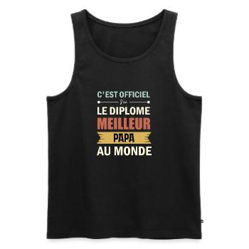 Bester Vater der Welt - Männer Premium Bio Tank Top - Schwarz - Vorne - Michal (187cm)