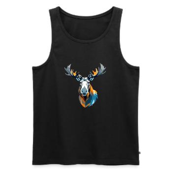 Elch-Vektor-Kunst mit lebendiger Farbillustration - Männer Premium Bio Tank Top - Schwarz - Vorne - AI Model Male 178 light (178cm)