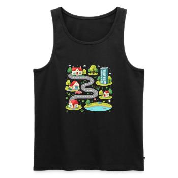 Vatertag mit Autos - Auto Spielmatte - Männer Premium Bio Tank Top - Schwarz - Vorne - AI Model Male 178 light (178cm)
