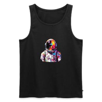 Astronaut Raumfahrer Welt Abenteuer Entdeckung - Männer Premium Bio Tank Top - Schwarz - Vorne - AI Model Male 178 light (178cm)