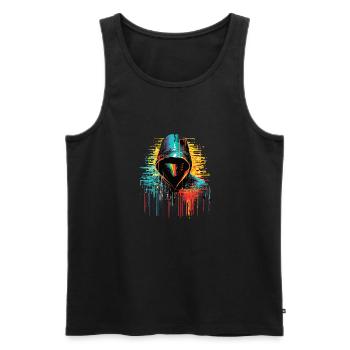 Hacker-Spiel Urbanes Stadtleben Schatten Abstrakt - Männer Premium Bio Tank Top - Schwarz - Vorne - AI Model Male 178 light (178cm)