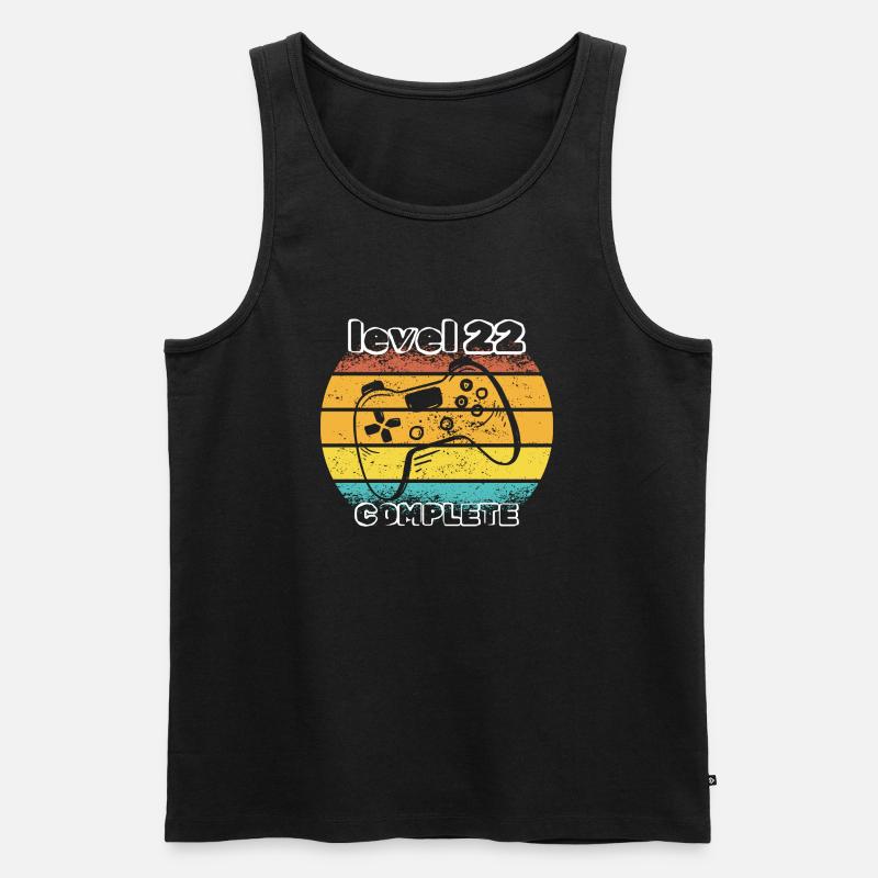 Level 22 abgeschlossen - Männer Premium Bio Tank Top - Schwarz