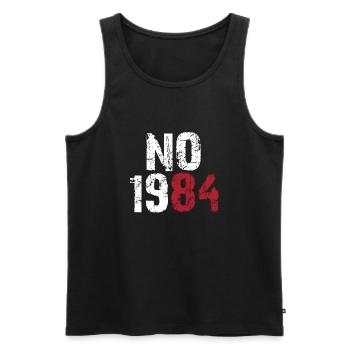 No 1984 weiss - Männer Premium Bio Tank Top - Schwarz - Vorne - Michal (187cm)