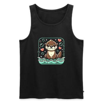 Otters Make Everything Better Cute Wildlife Lover - Men's Premium Organic Tank Top - black - Front - AI Model Male 178 light (178cm)
